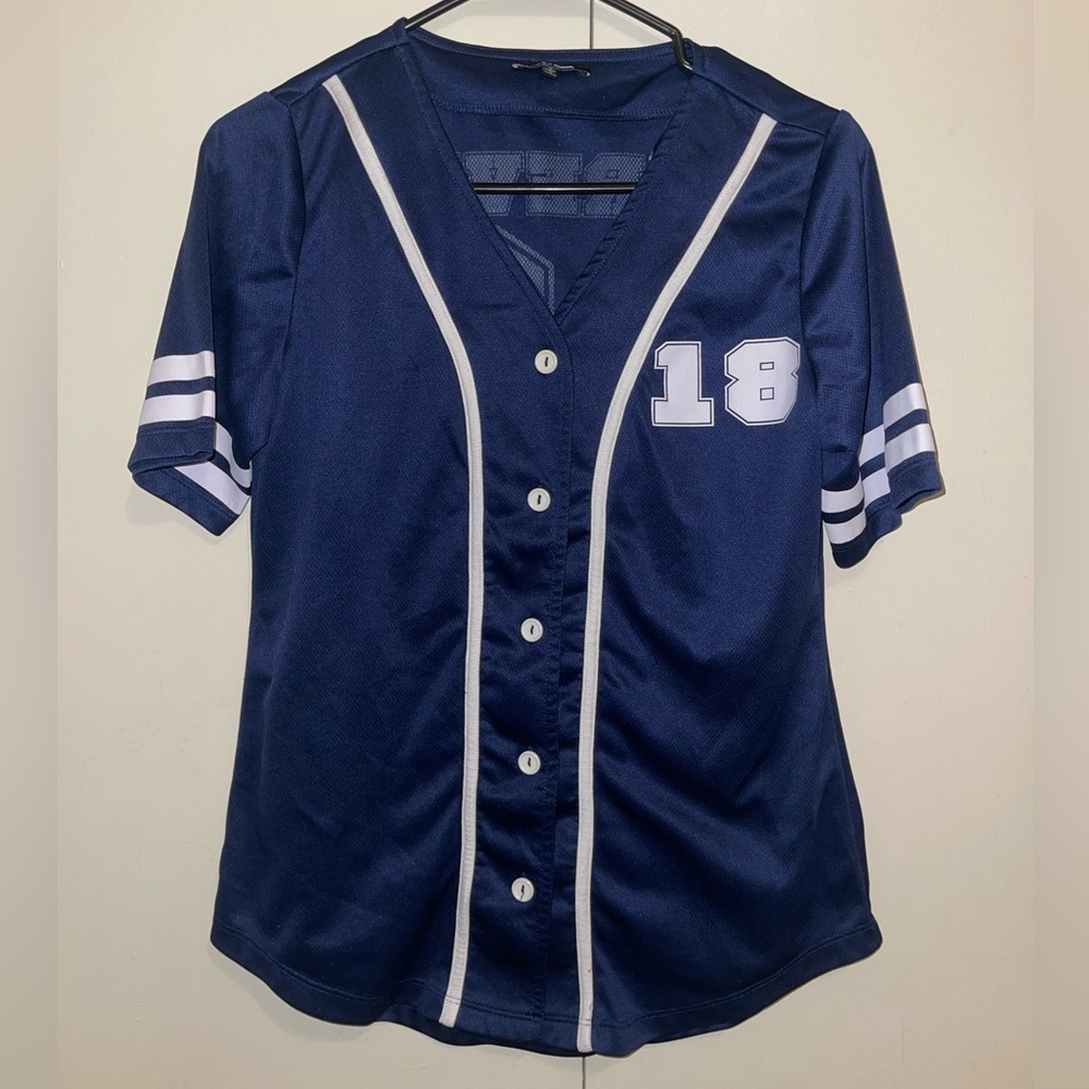 Fashion Nova Forever 18 Button Up Jersey Top, Size Small